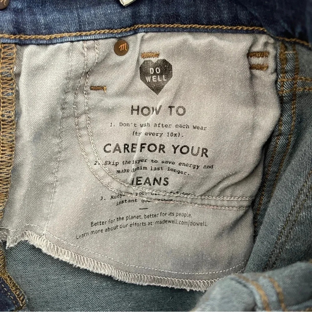 Madewell 10" High-Rise Skinny Jeans in Hayes Wash Women's Size 25 - Picture 13 of 15